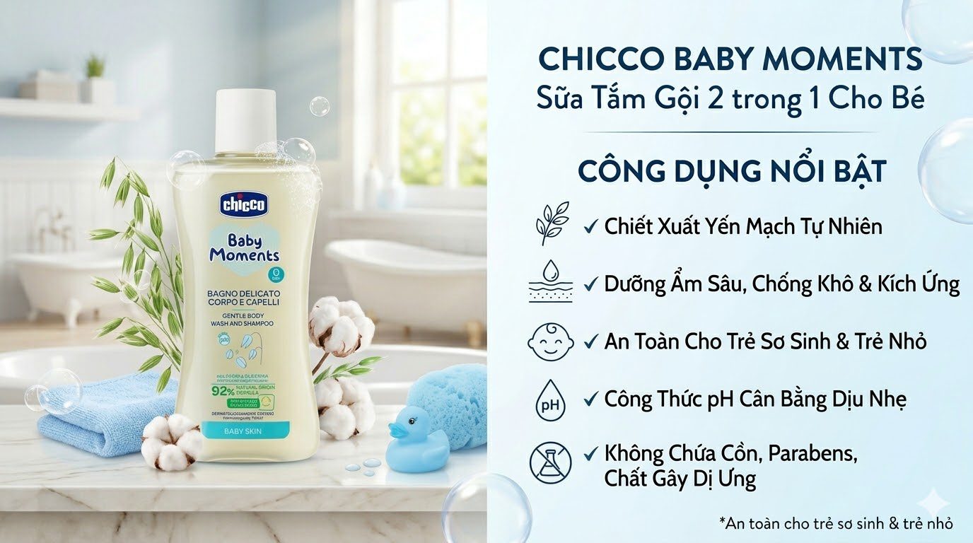 Sữa tắm Chicco Baby Moments