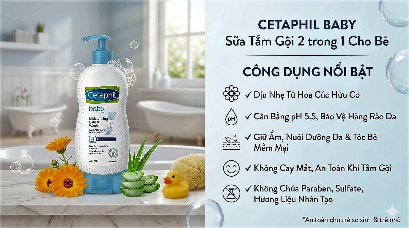 Sữa tắm gội Cetaphil Baby