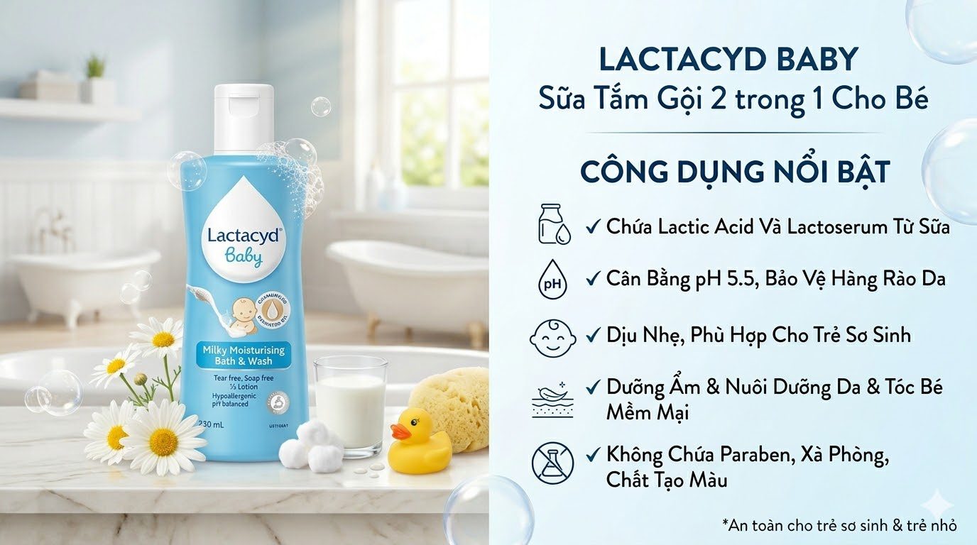 Sữa tắm gội Lactacyd Baby