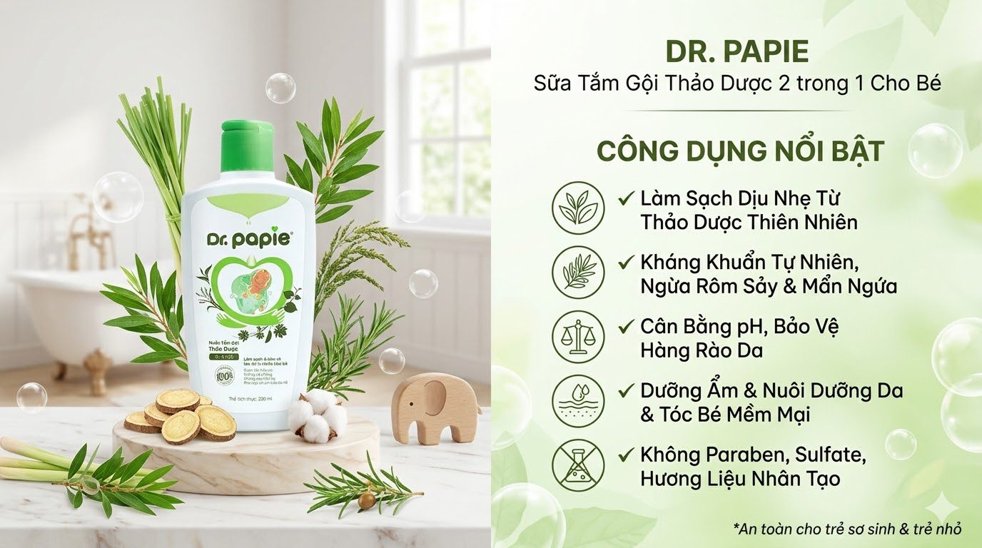 Sữa tắm gội thảo dược Dr. Papie