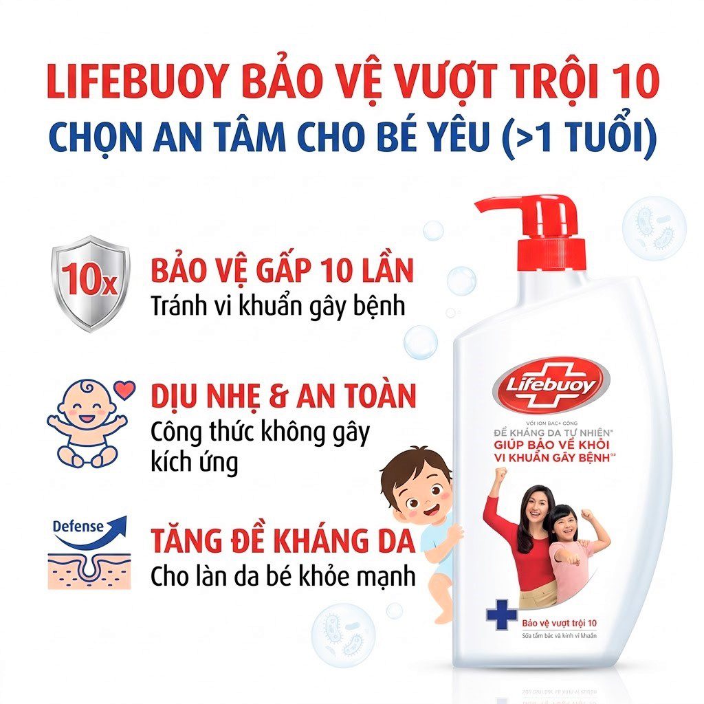 sữa tắm gội lifebuoy cho bé
