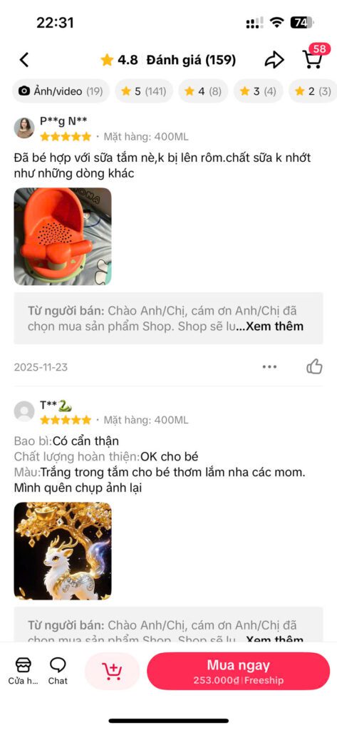 Đánh giá sữa tắm Cetaphil cho bé từ hàng ngàn mẹ bỉm trên TikTok Shop Mall 3