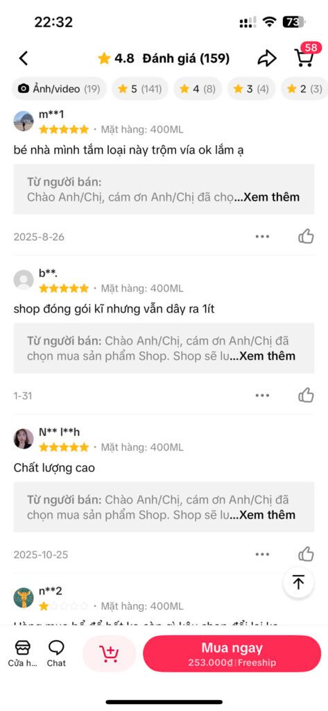 Đánh giá sữa tắm Cetaphil cho bé từ hàng ngàn mẹ bỉm trên TikTok Shop Mall 6
