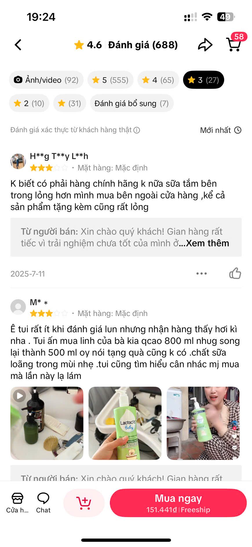Tổng hợp đánh giá các bình luận của người mua về sữa tắm lactacyd trị rôm sảy cho bé 6