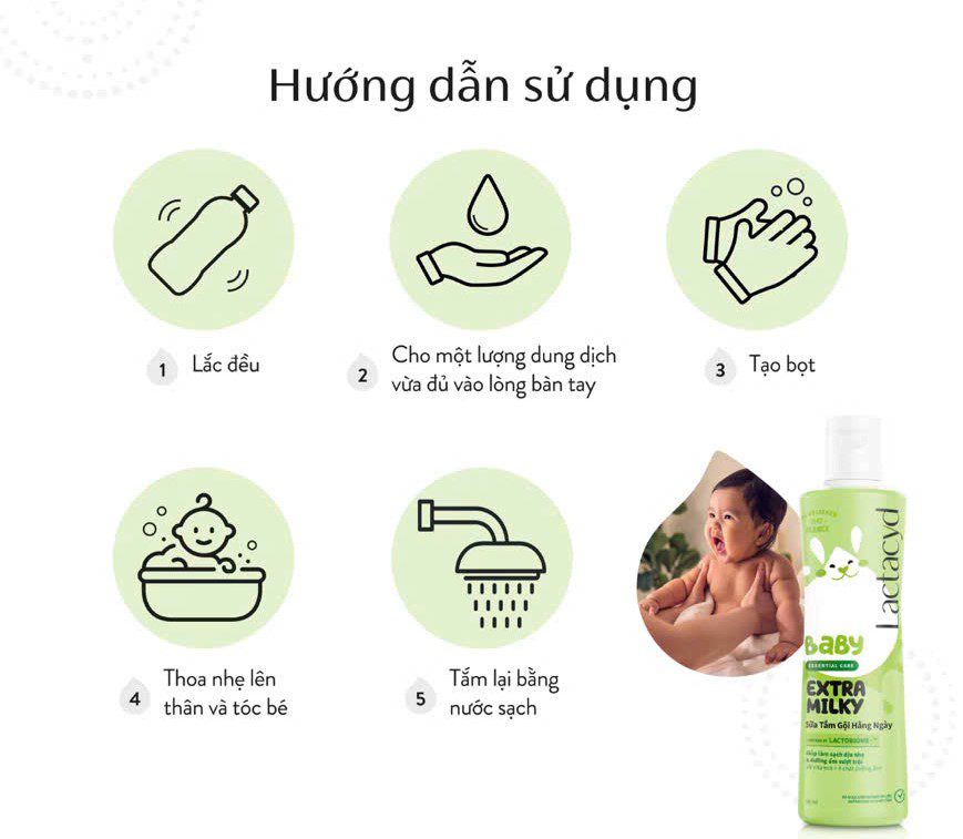 Hướng dẫn chuẩn y khoa: Cách dùng sữa tắm lactacyd cho trẻ sơ sinh