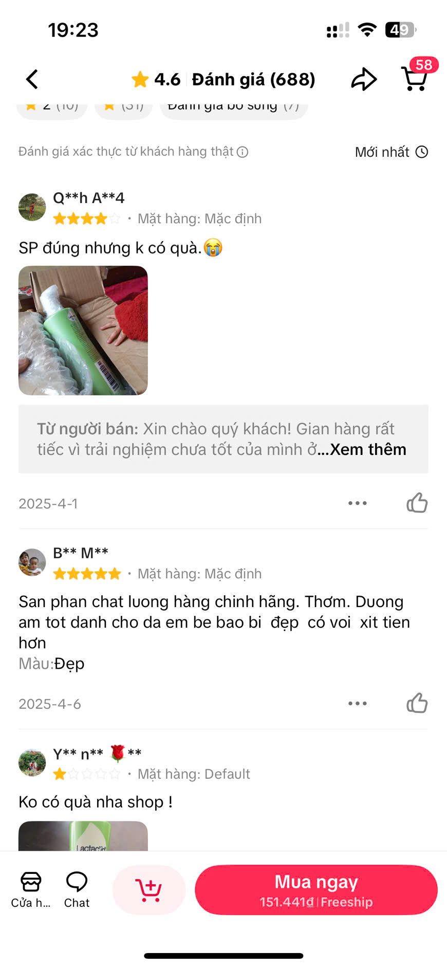 Tổng hợp đánh giá các bình luận của người mua về sữa tắm lactacyd trị rôm sảy cho bé 3
